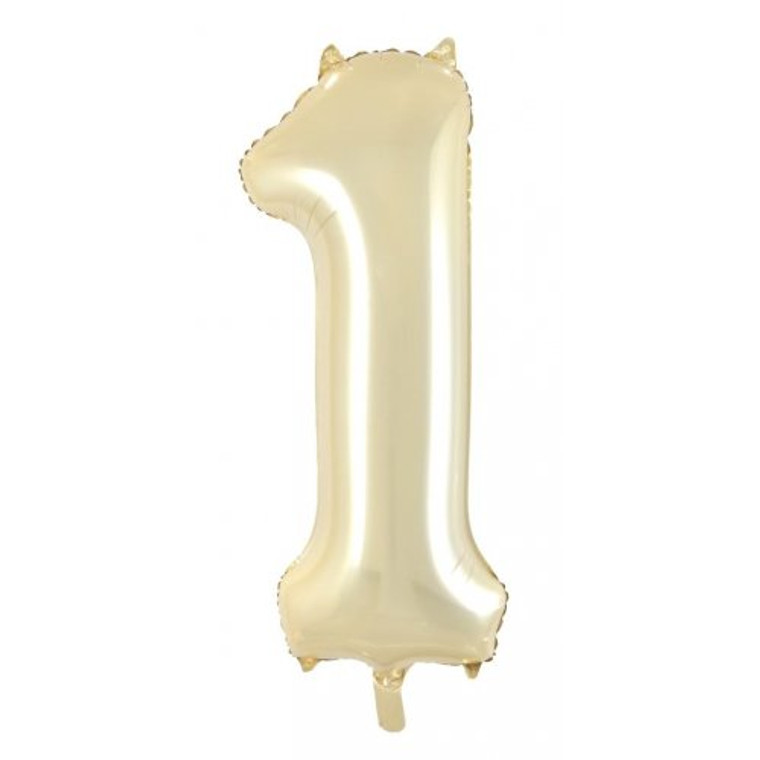 34inch Decrotex Foil Balloon Number Luxe Gold #1 Pack 1
