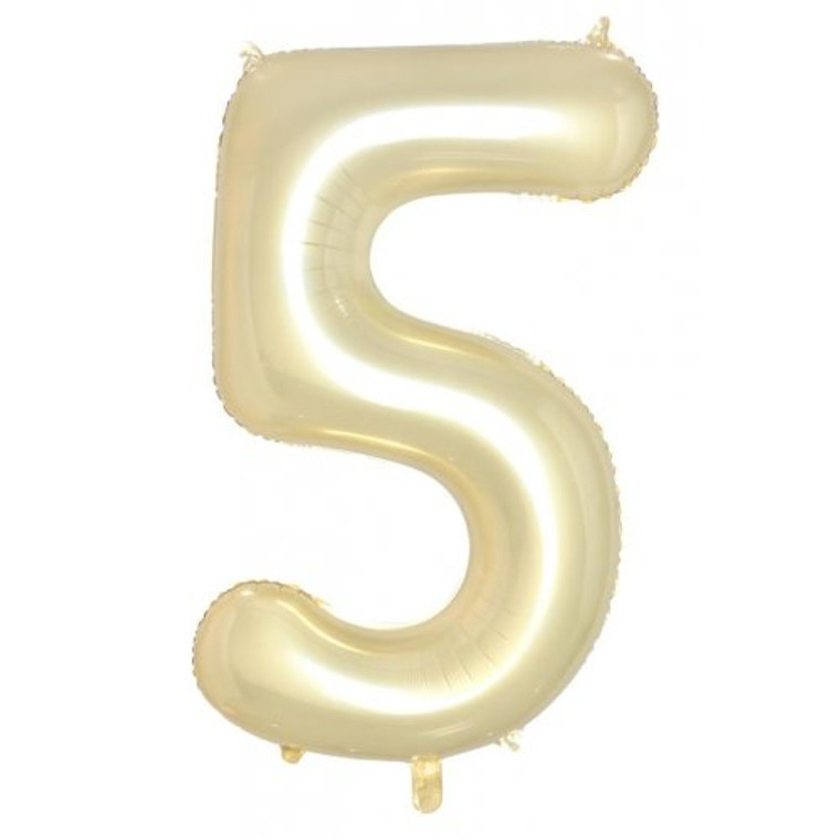 34inch Decrotex Foil Balloon Number Luxe Gold #5 Pack 1