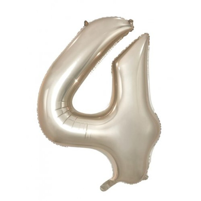 34inch Decrotex Foil Balloon Number Champagne #4 Pack 1