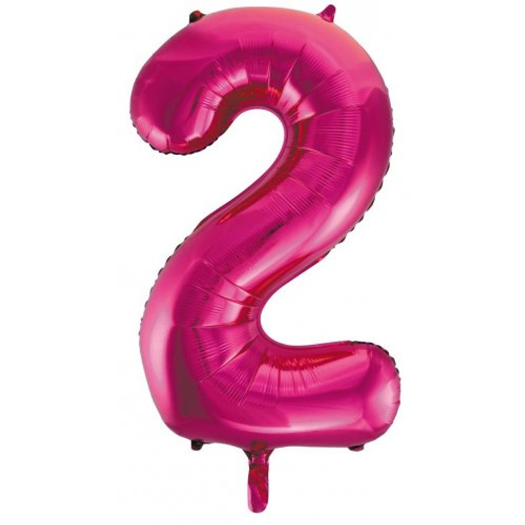34inch Decrotex Foil Balloon Number Magenta #2 Pack 1