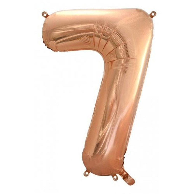 34inch Decrotex Foil Balloon Number Rose Gold #7 Pack 1