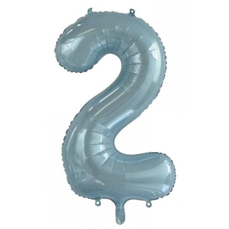 34inch Decrotex Foil Balloon Number Light Blue #2 Pack 1