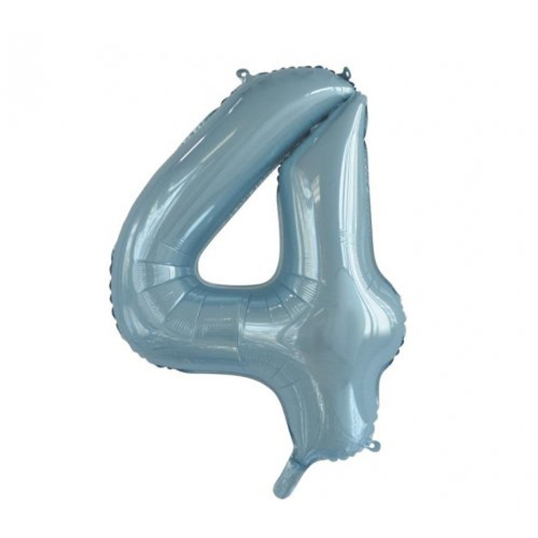 34inch Decrotex Foil Balloon Number Light Blue #4 Pack 1