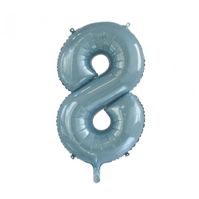 34inch Decrotex Foil Balloon Number Light Blue #8 Pack 1