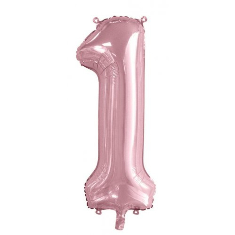 34inch Decrotex Foil Balloon Number Light Pink #1 Pack 1
