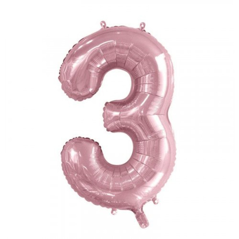 34inch Decrotex Foil Balloon Number Light Pink #3 Pack 1