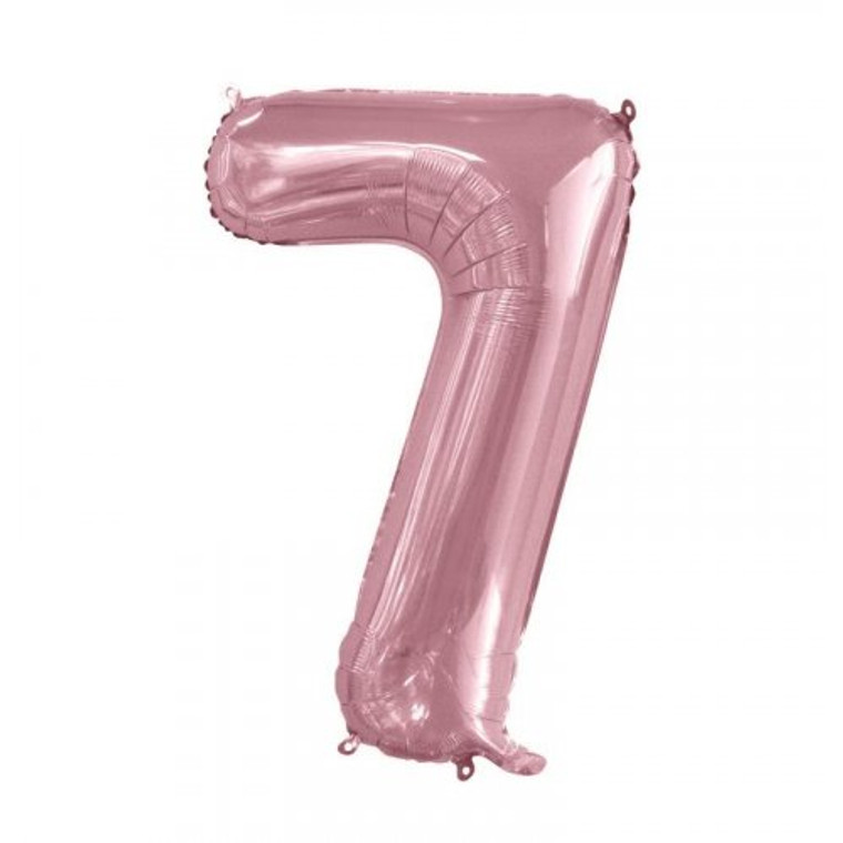 34inch Decrotex Foil Balloon Number Light Pink #7 Pack 1