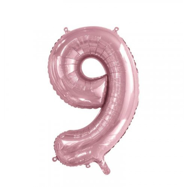34inch Decrotex Foil Balloon Number Light Pink #9 Pack 1