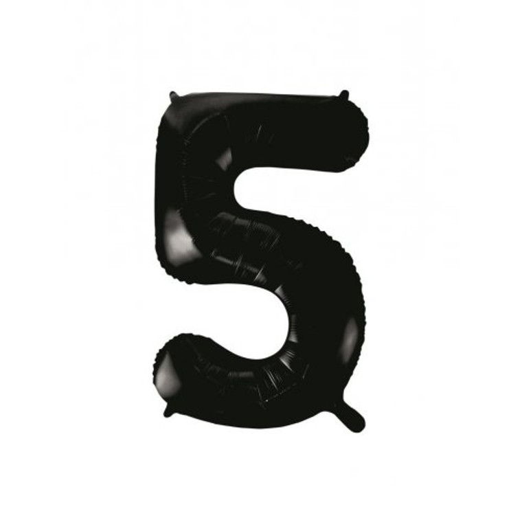 34inch Decrotex Foil Balloon Number Black #5 Pack 1