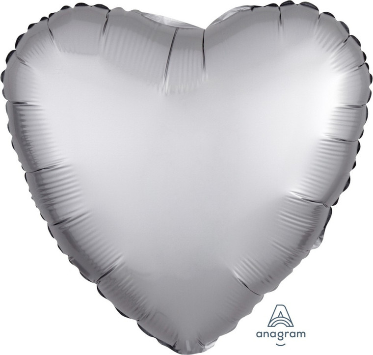 45cm Standard HX Satin Luxe Platinum Heart S18