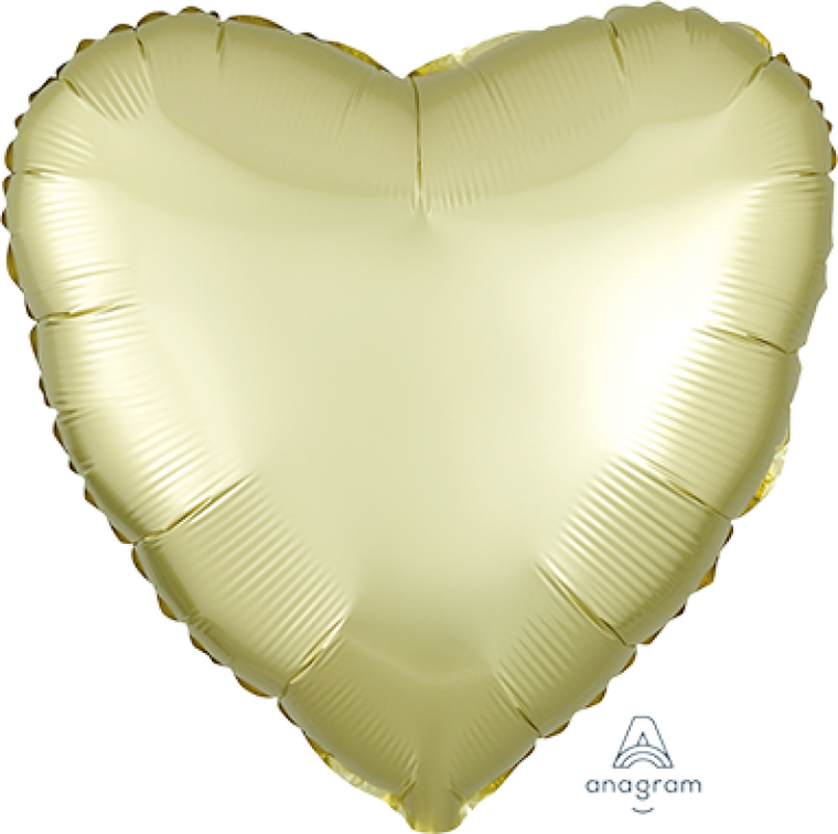 45cm Standard HX Satin Luxe Pastel Yellow Heart S18
