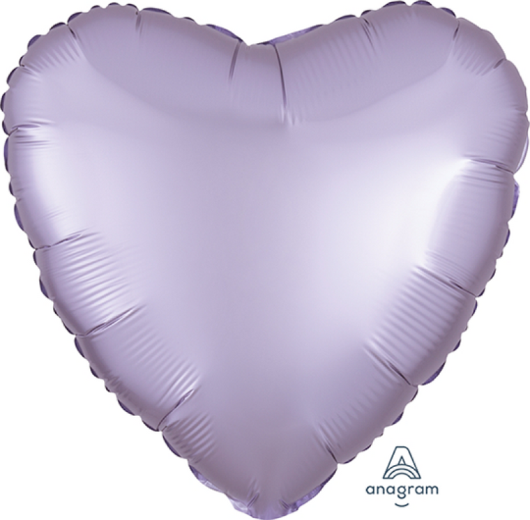 45cm Standard HX Satin Luxe Pastel Lilac Heart S18