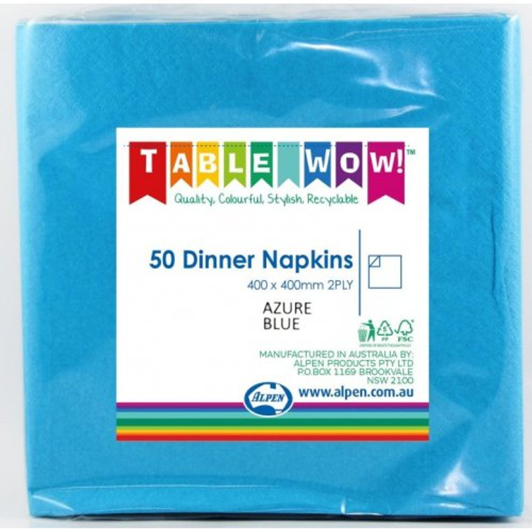 Azure Blue Dinner Napkin 40x40cm 2ply P50