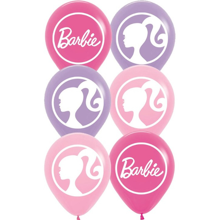 Barbie 30cm Latex Balloons PK 6