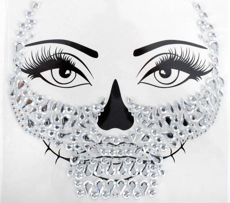 Halloween Face Jewels Silver Mouth