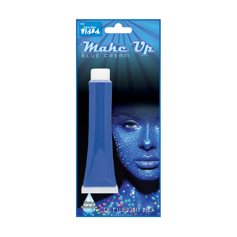 28G Blue Face Paint In Tube On Colour Card