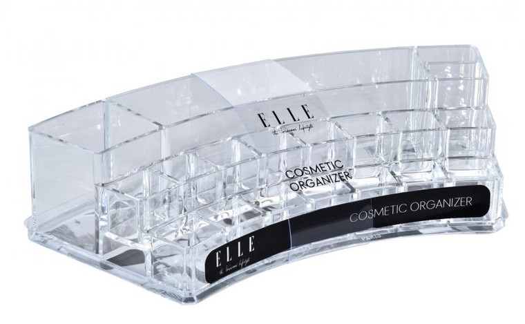 Elle Acrylic Cosmetic Organizer - 11" x 4.75" x 2.5" 1pc