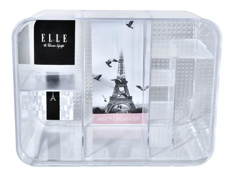 Elle Acrylic Vanity Organizer - 9.25"x 7" x 3.75" 1pc