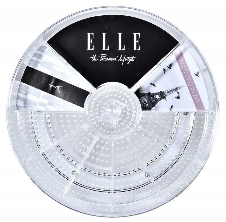 Elle Acrylic Round Vanity Organizer - 9.5"rd x 2.25" 1pc