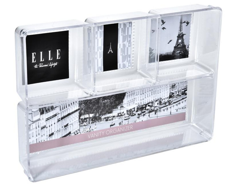 Elle Acrylic Vanity Organizer - 13" x 9" x 2.25" 1pc