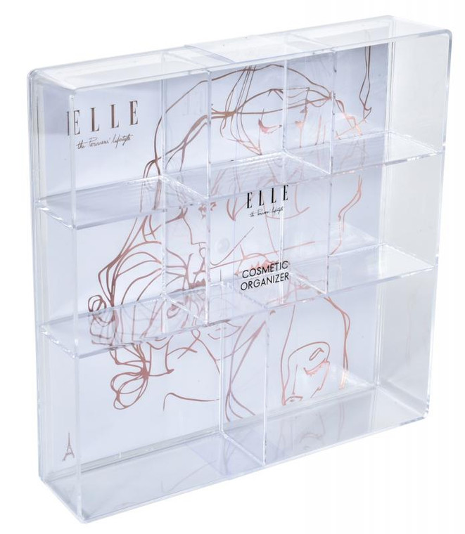 Elle Acrylic Cosmetic Organizer - 11" x 11' x 2.25" 1pc