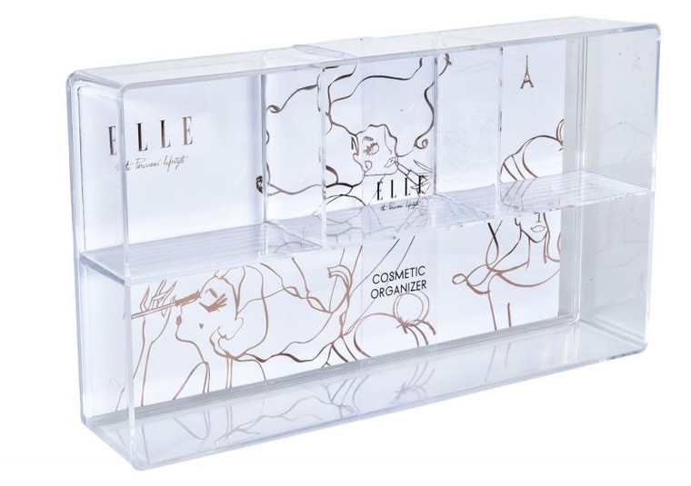 Elle Acrylic Cosmetic Organizer - 13.75" x 8" x 2.5" 1pc