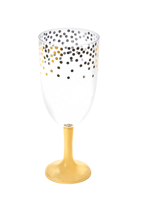 Gold Plastic Jumbo Wine Glass  56oz 5" x 12½"