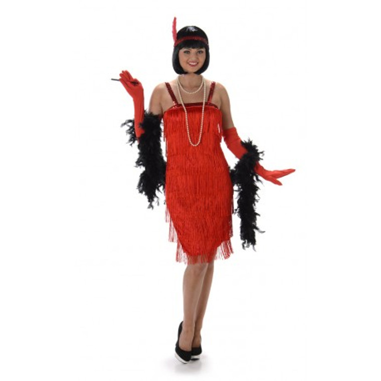 Red Flapper Dress Womens Costume