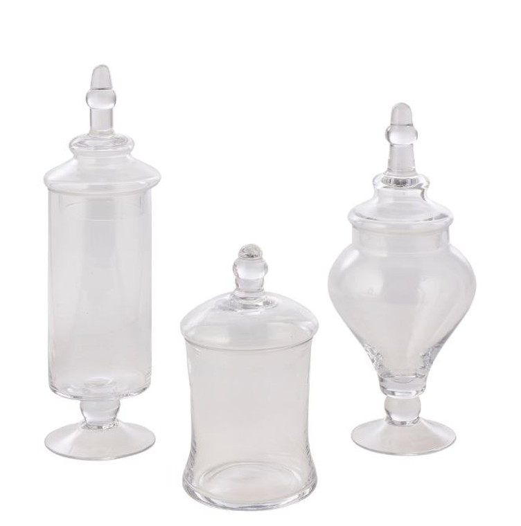 Glass Candy Jars with lid 3pc/set