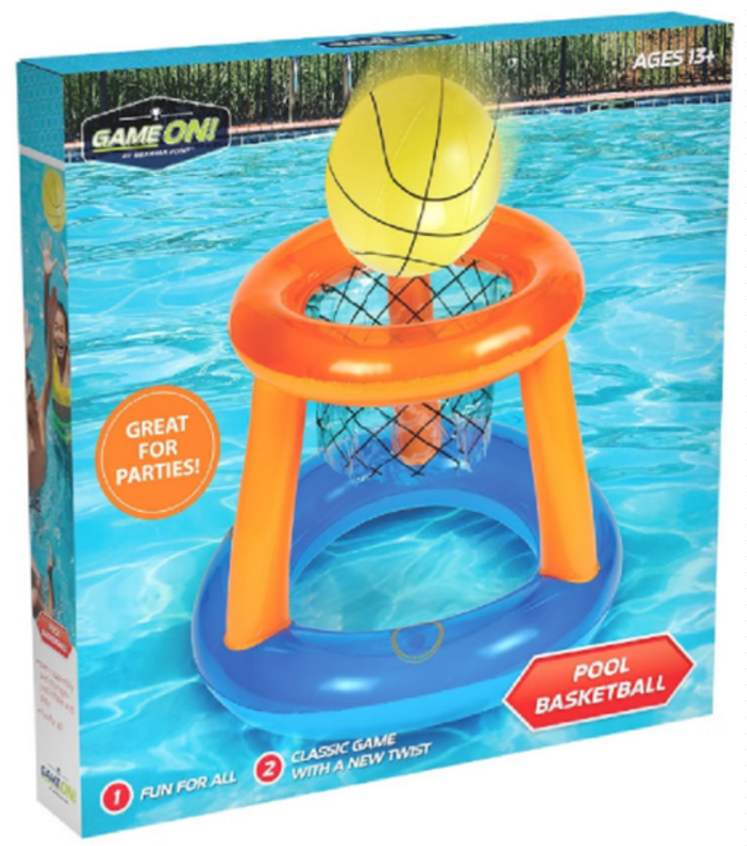 Inflatable Pool Hoop with Basketball