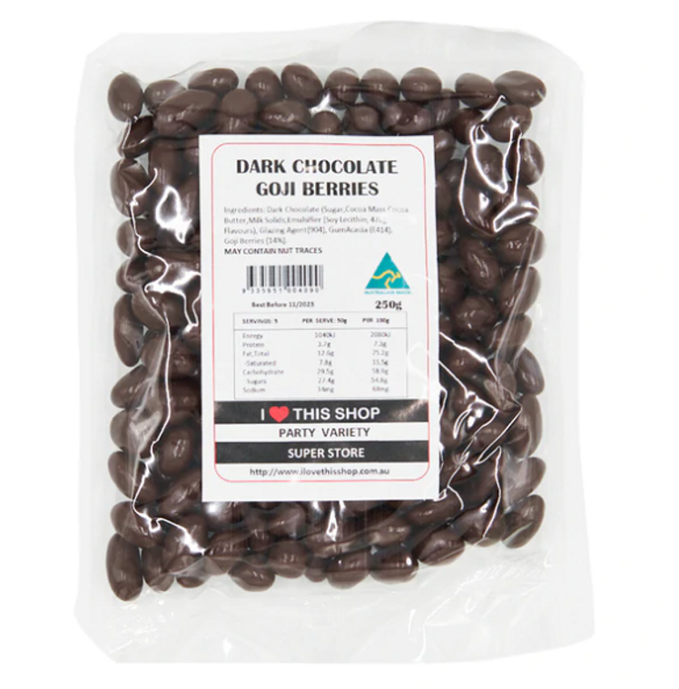 Dark Chocolate Goji Berries - 250g