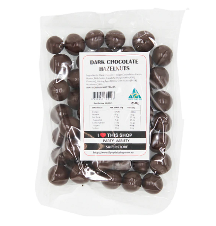 Dark Chocolate Hazelnuts - 250g