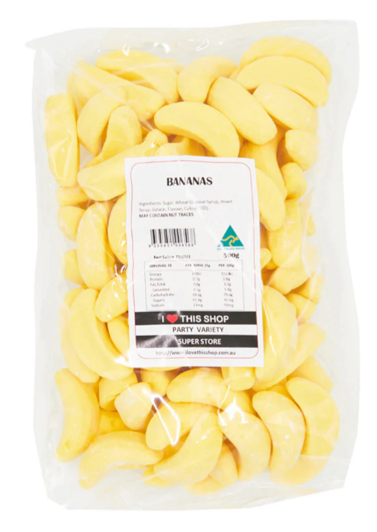 Banana Lollies - 500g