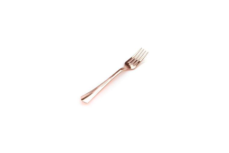 Rose Gold Stainless Steel Look Heavy Duty Plastic Fork 12pk