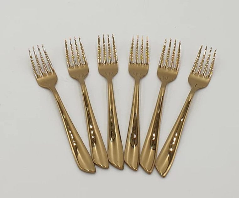 6PC FRUIT FORK-GOLD