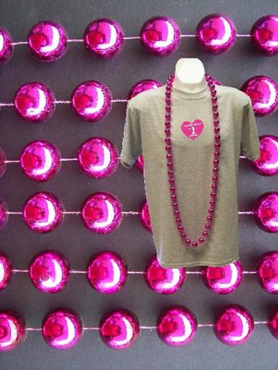 Metallic Hot Pink 10mm 42inch Bead Pack of 6