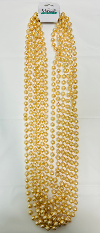 Bead Pearl Champagne RR 12mm 48inch Pack of 6