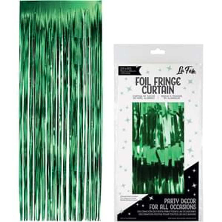 Green Iridescent Foil Fringe Foil Curtain 3ft Wide x 8ft Long