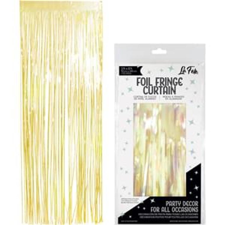 Yellow Iridescent Foil Fringe Foil Curtain 3ft Wide x 8ft Long
