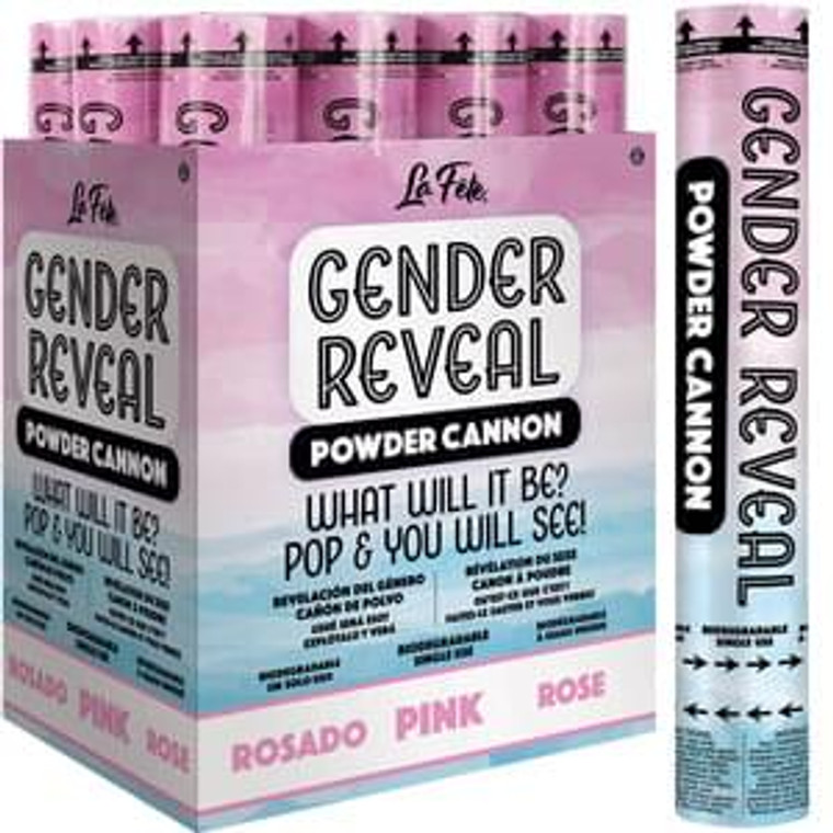 12" Pink Gender Reveal Powder Cannon