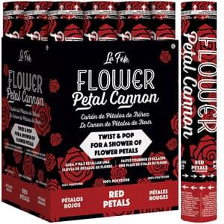 12" Flower Petal Cannon Red