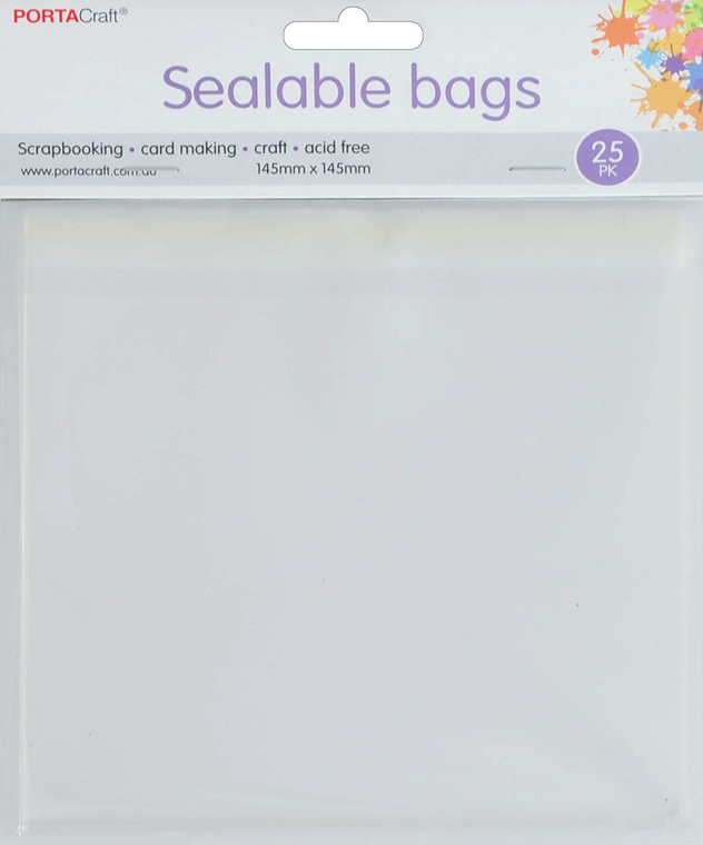 Square Sealable Bags 145mm x 145mm 25pk