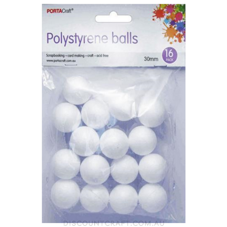 Polystyrene Balls 30mm 16pk