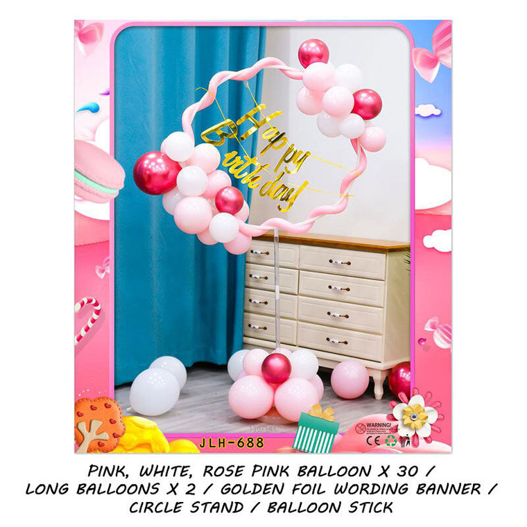 Happy Birthday Pink Balloon  Arrangement