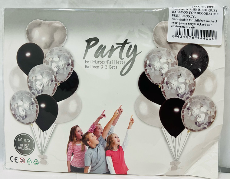 Silver Balloon sets 18pcs