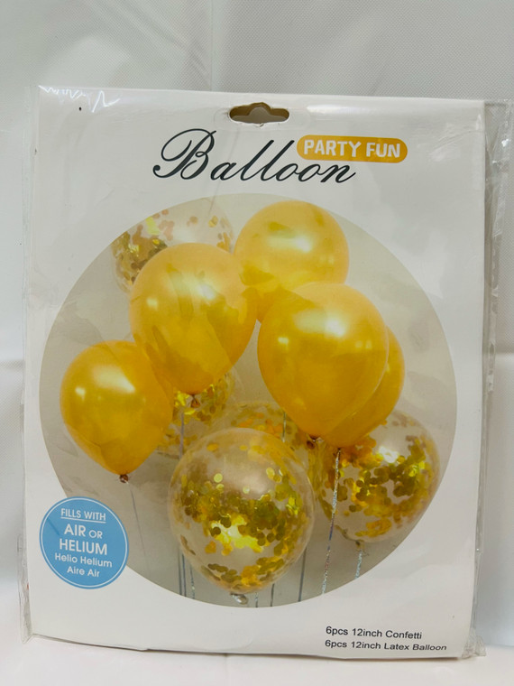 Gold Confetti Balloon Bouquet Pk12