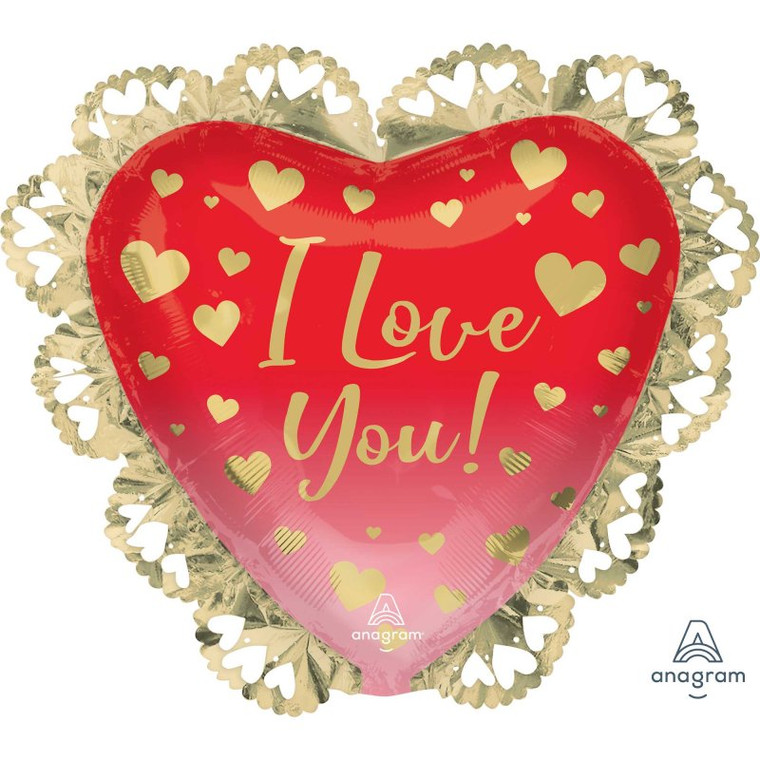 SuperShape XL I Love You Ombre & Gold Hearts Intricates P30