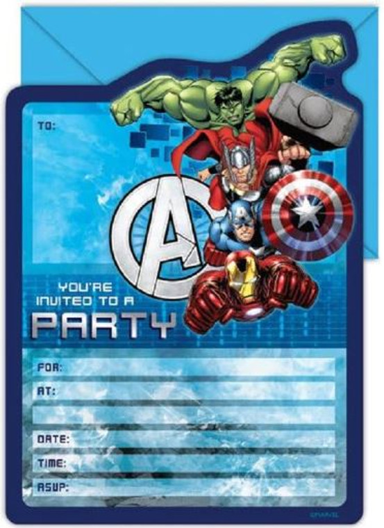 Avengers Party invites Pack of 16 Invitations