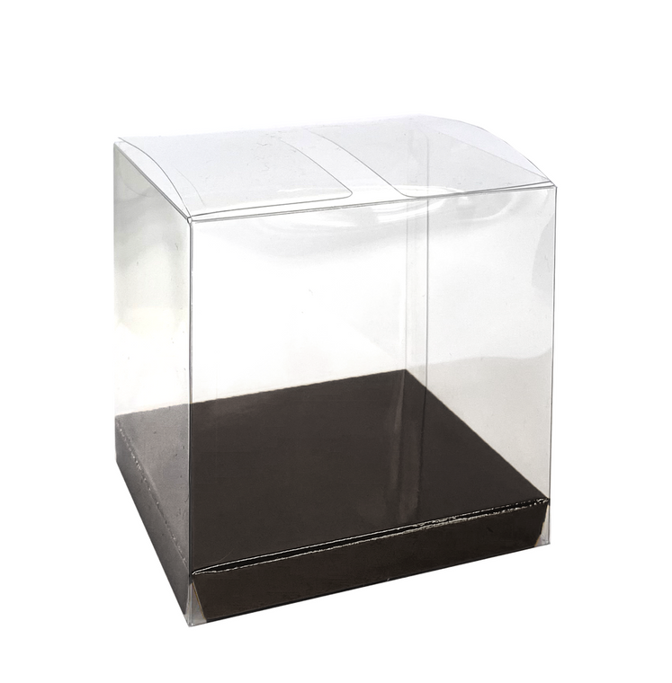 FS Clear Favour Box Black 10pk - 8cm x 8cm