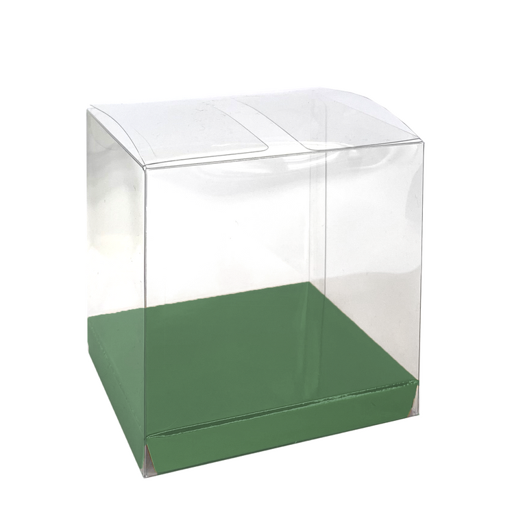 FS Clear Favour Box Sage Green 10pk - 8cm x 8cm